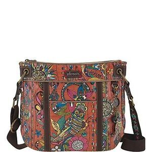 Sakroots Artist Circle Peace Spirit Desert Navy Crossbody Bag Coated Canvas 9x11